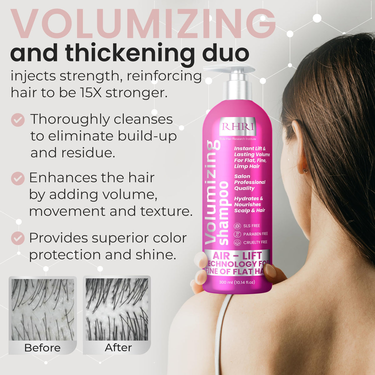 Rida Hair Research Institute conditioner cream texture demonstrating lightweight hydration