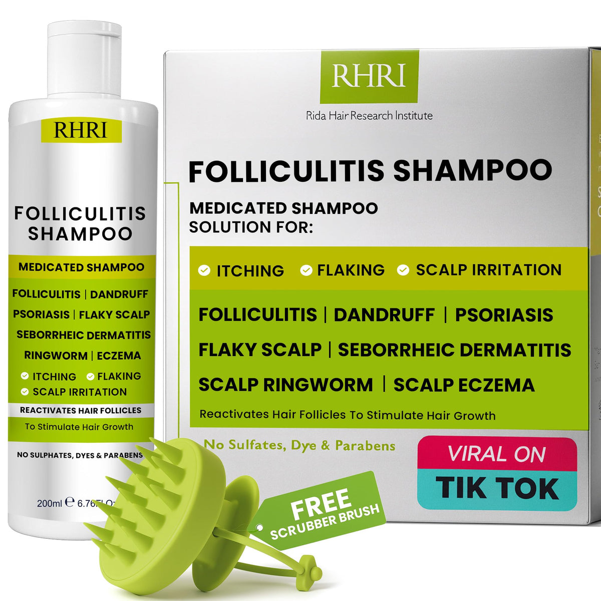 Rida Hair Research Institute front bottle view showing label and benefits