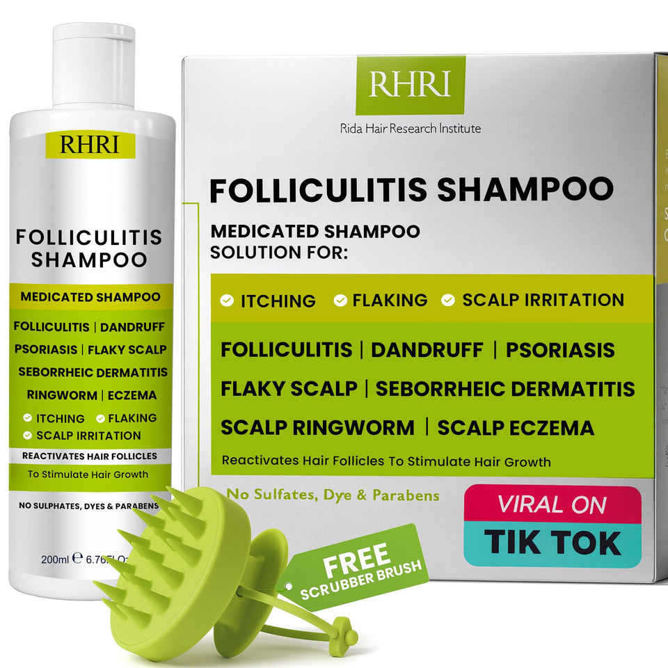 Rida Hair Research Institute front bottle view showing label and benefits