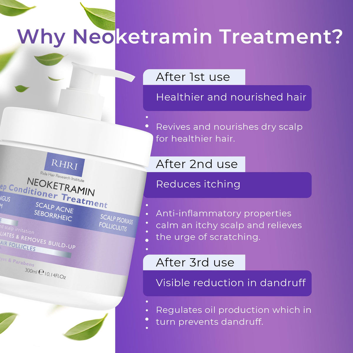 Rida Hair close-up texture of Neoketramin deep conditioner showing rich hydration