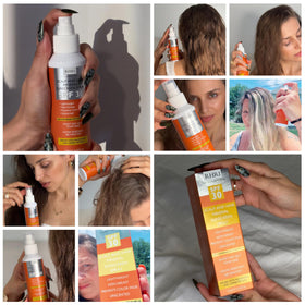 Rida Hair Research Institute label close-up with directions and SPF details