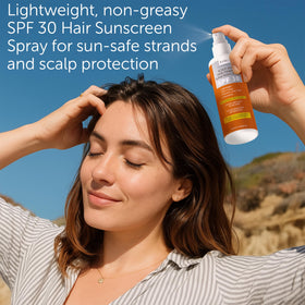 Rida Hair Research Institute 4 oz bottle next to common items for scale