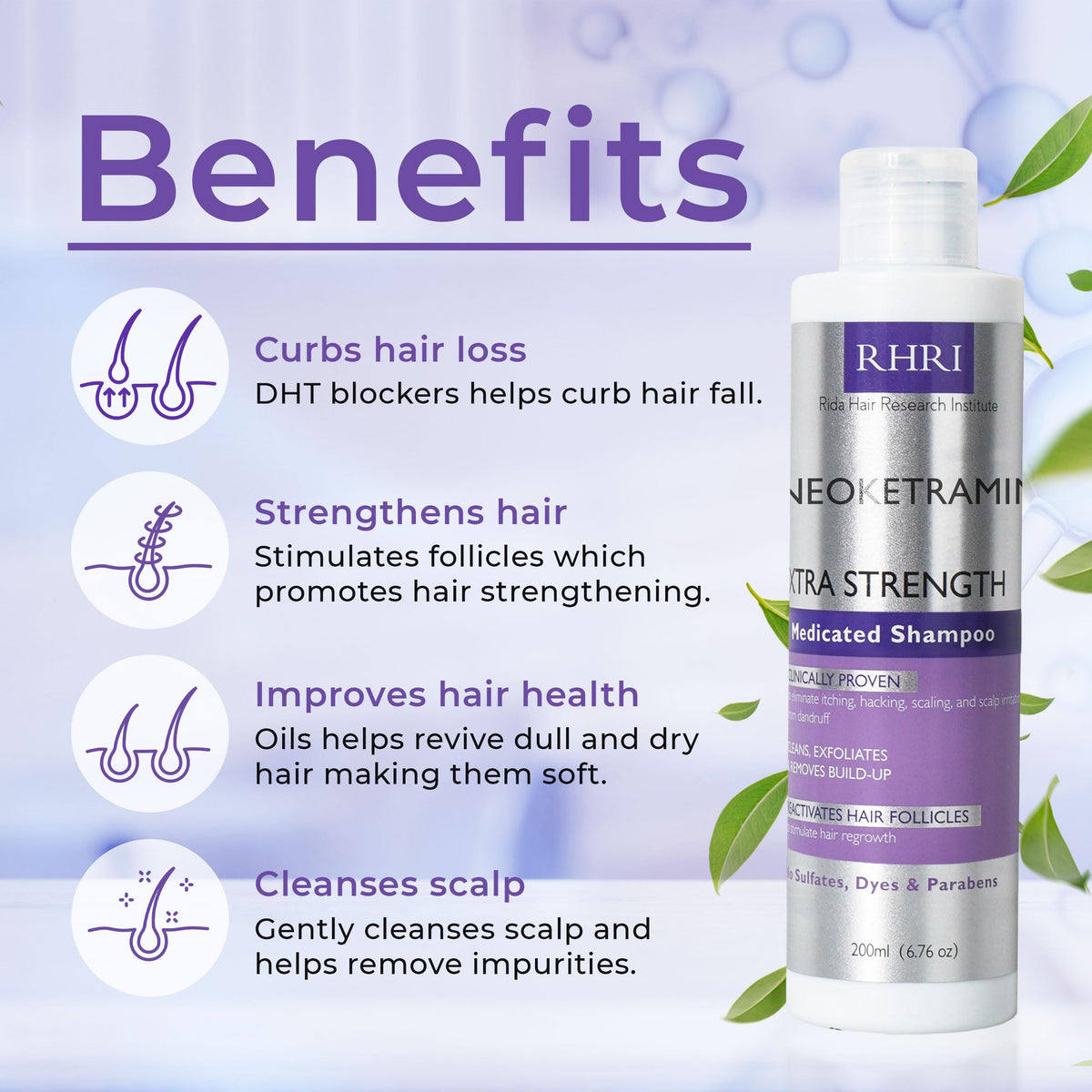 Rida Hair Research Institute shampoo foam texture demonstrating mild lather