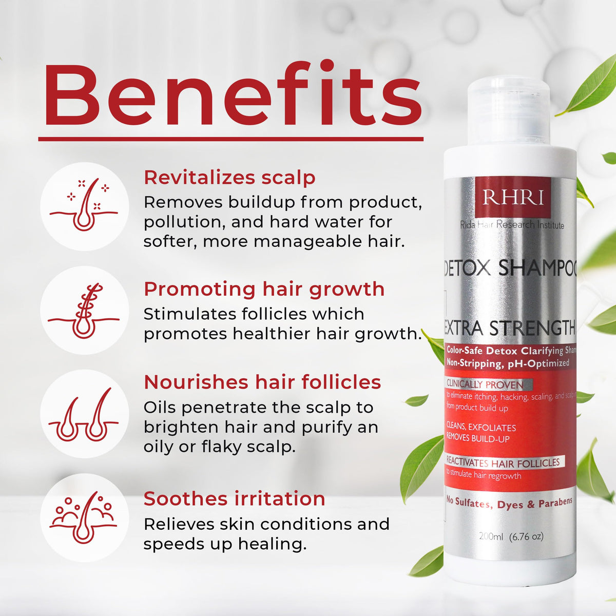 Rida Hair Research Institute pump dispensing texture showing easy application