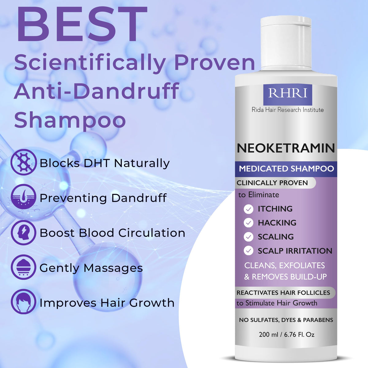 Rida Hair Research Institute shampoo texture foam demonstrating gentle lather