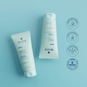 Rilastil bottle on bathroom sink demonstrating everyday use routine