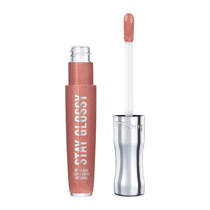 Rimmel front packaging showing shade 125 Down To Gloss and glossy finish benefit