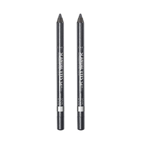 Rimmel Scandaleyes front packaging showing two sparkling black pencils and brand