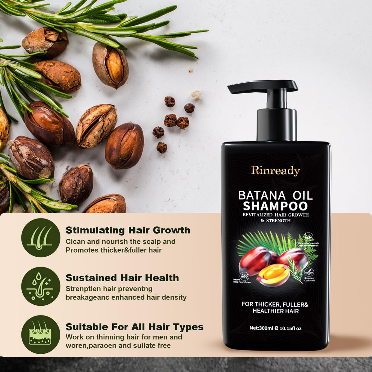 Rinready batana oil texture close-up highlighting nourishing smoothness for improved hair resilience