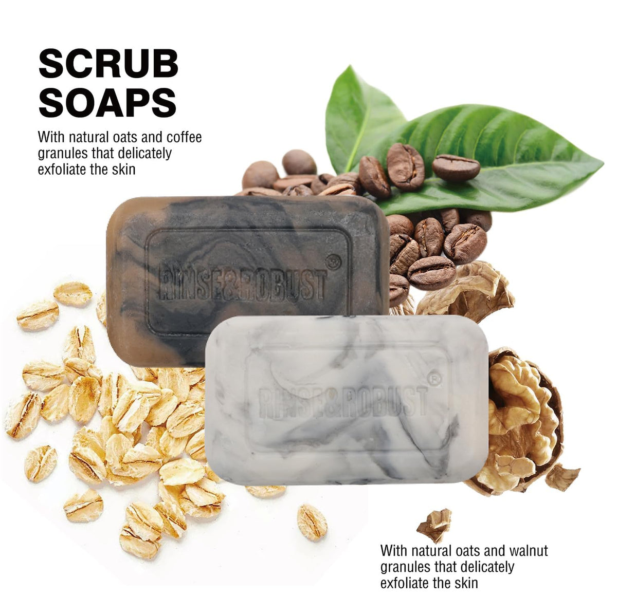 Rinse & Robust single bar front view highlighting embossed logo and premium finish