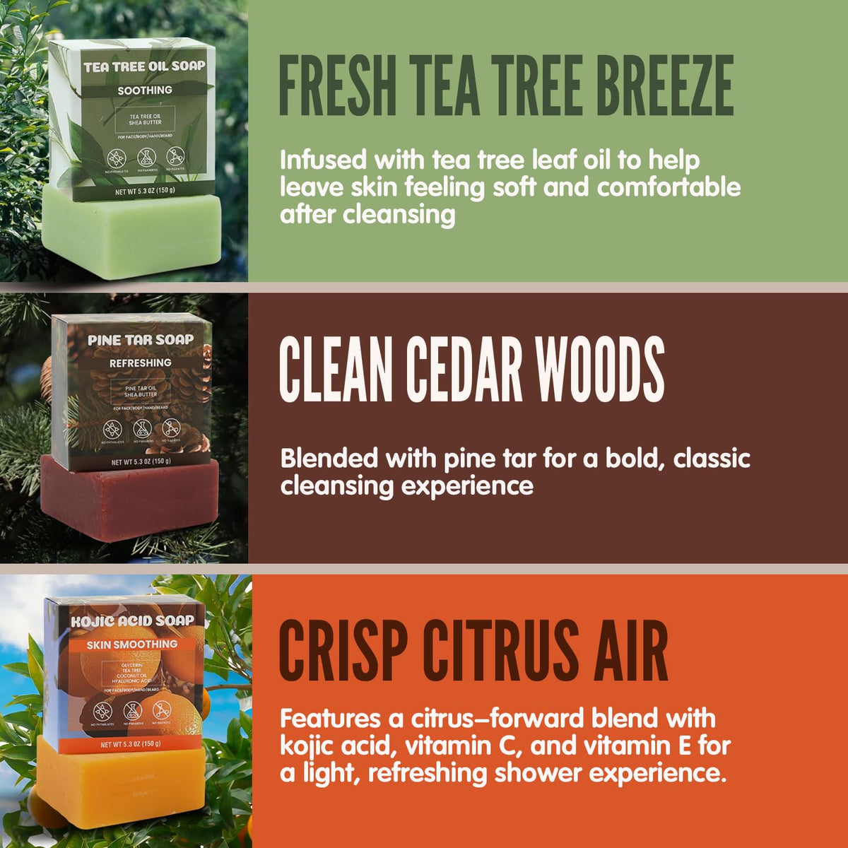 Rinse & Robust cedar bar close-up highlighting natural finish and gentle scent