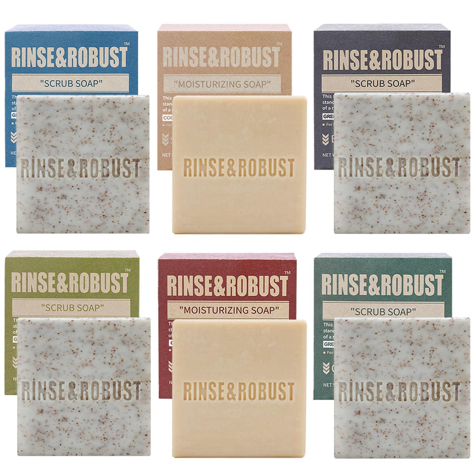 Rinse & Robust front packaging showing rustic kraft box and branded design, great for gifting