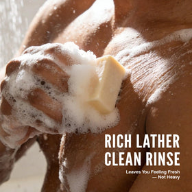 Rinse & Robust gift-wrapped soap set presented as a thoughtful present for men