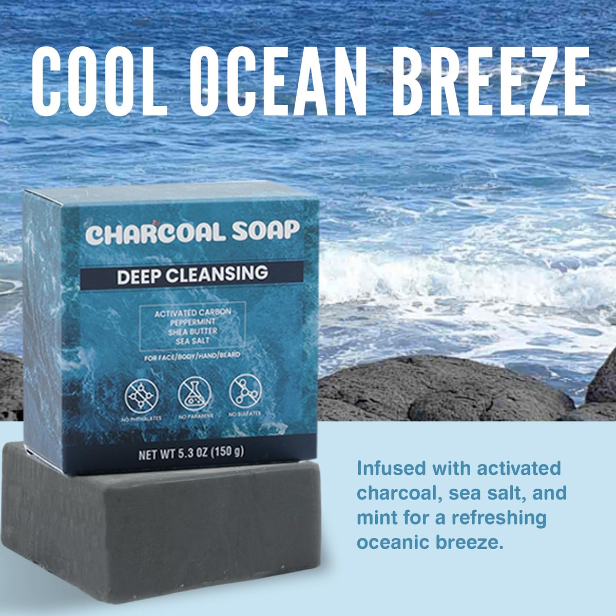 Rinse & Robust rich lather on hands demonstrating deep cleansing