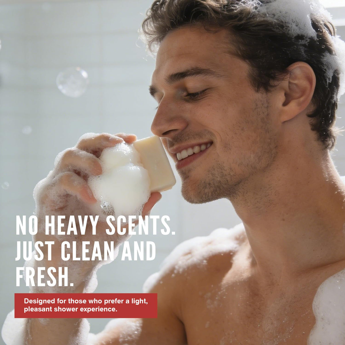 Rinse & Robust rich lather on palm demonstrating moisturizing foam and gentle cleanse