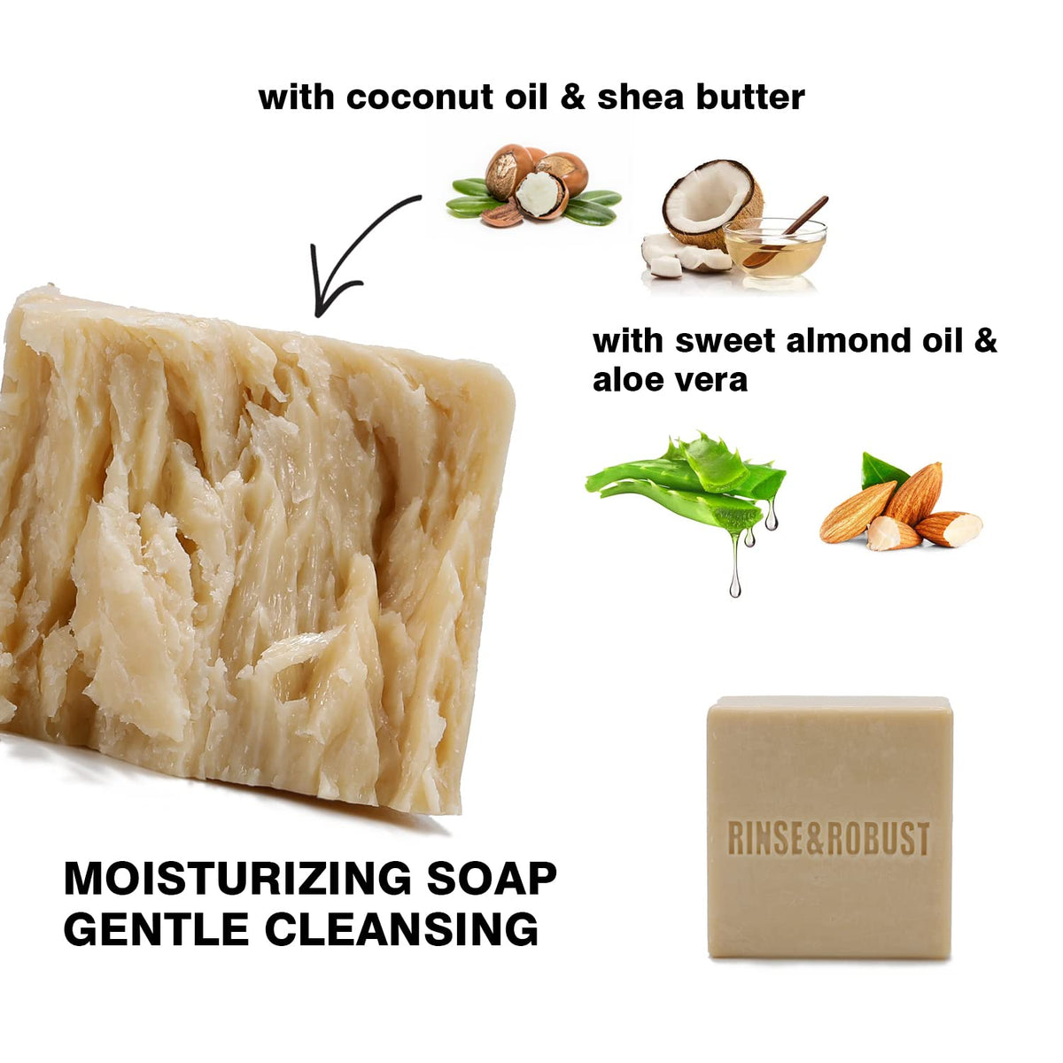 Rinse & Robust lifestyle bathroom shelf scene showing soap set enhancing daily routine aesthetics
