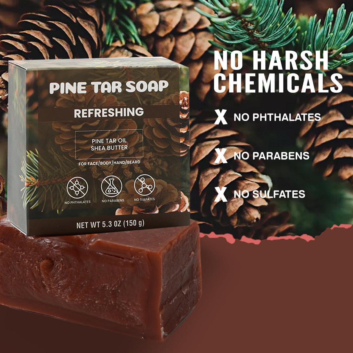 Rinse & Robust man using soap in shower showing refreshing daily-use benefit