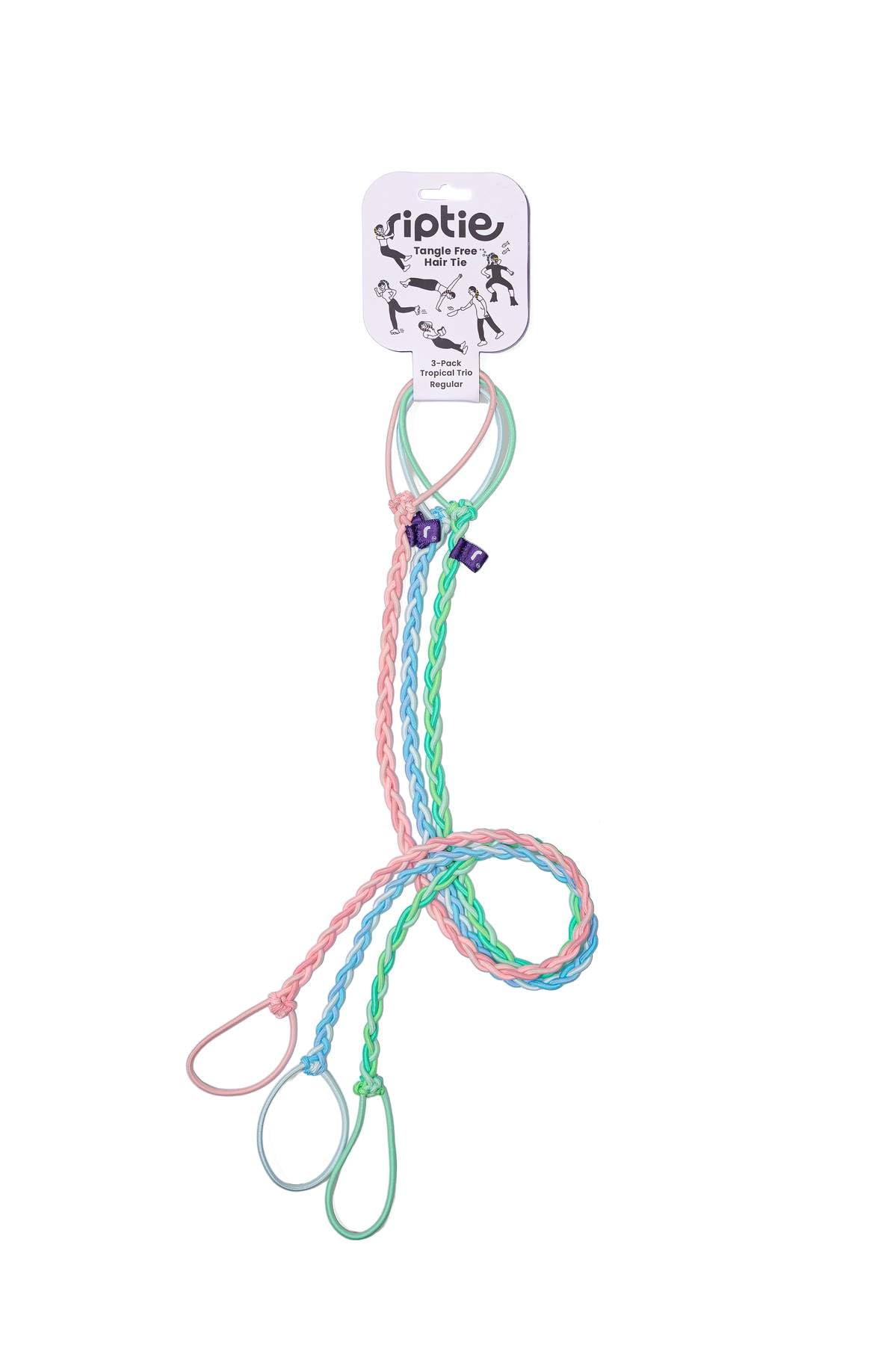 Rip Tie front packaging tropical pack showing colorful ties and brand benefit