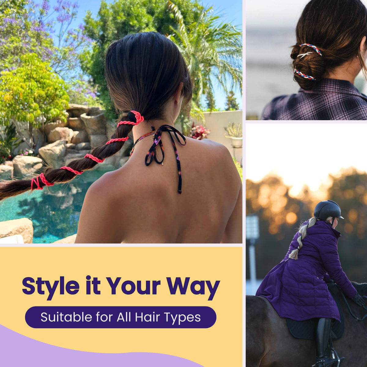 Rip Tie after swimming drying quickly and staying tangle-free