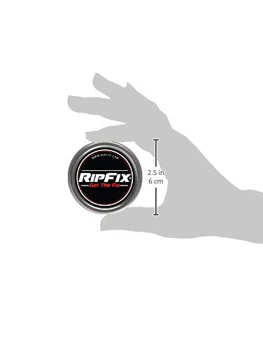 RipFix tin next to gym bag illustrating travel-ready protection for workouts