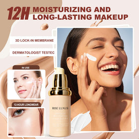 Rise Luxus label close-up showing SPF 50 text, emphasizing daily sun protection
