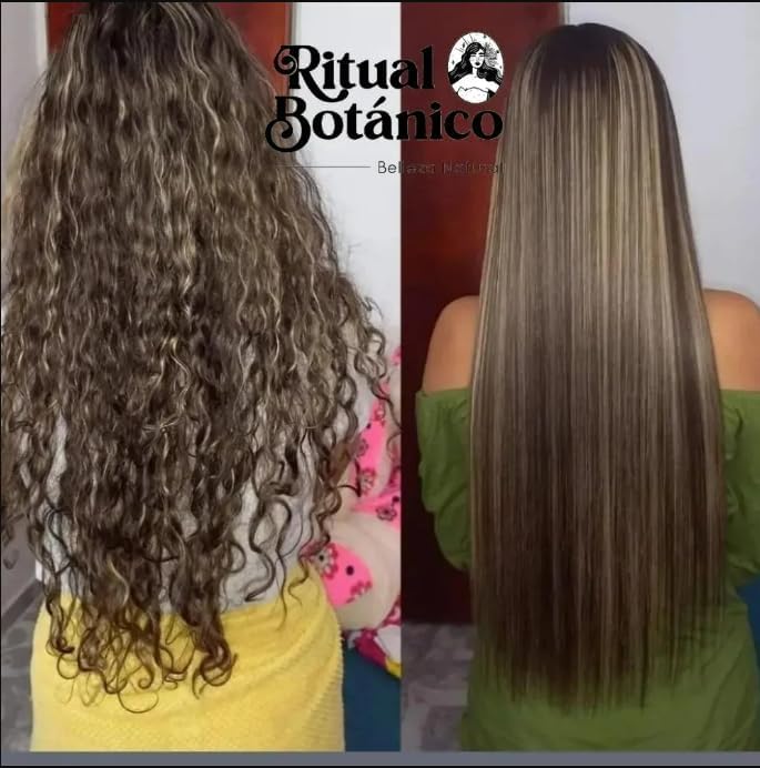 Ritual Botanico before and after hair transformation showing smoother hair