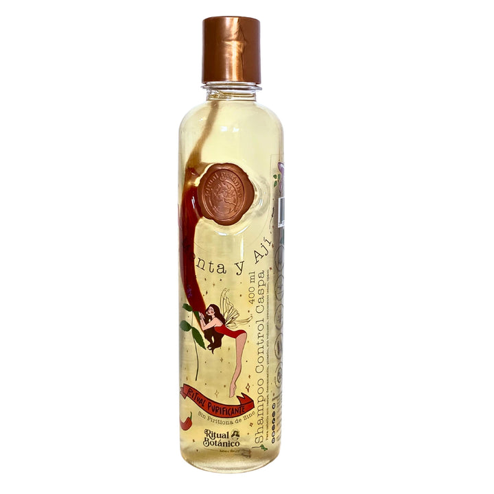 Ritual Botanico front bottle showing mint and chili branding and benefits