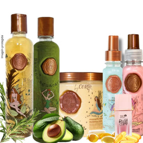 Ritual Botanico front packaging showing all five products and included gift for complete routine