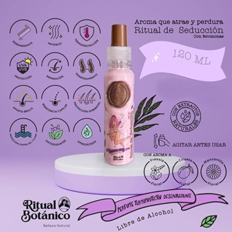 Ritual Botanico termo protector bottle detail offering heat protection