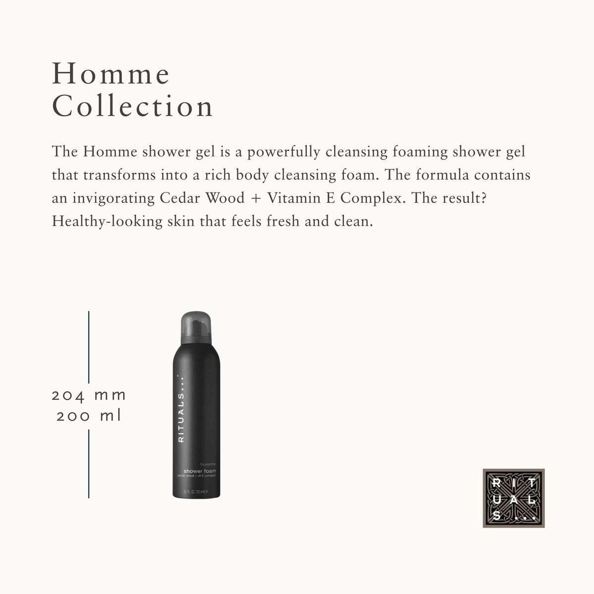 RITUALS Homme foam texture closeup illustrating rich airy lather benefit