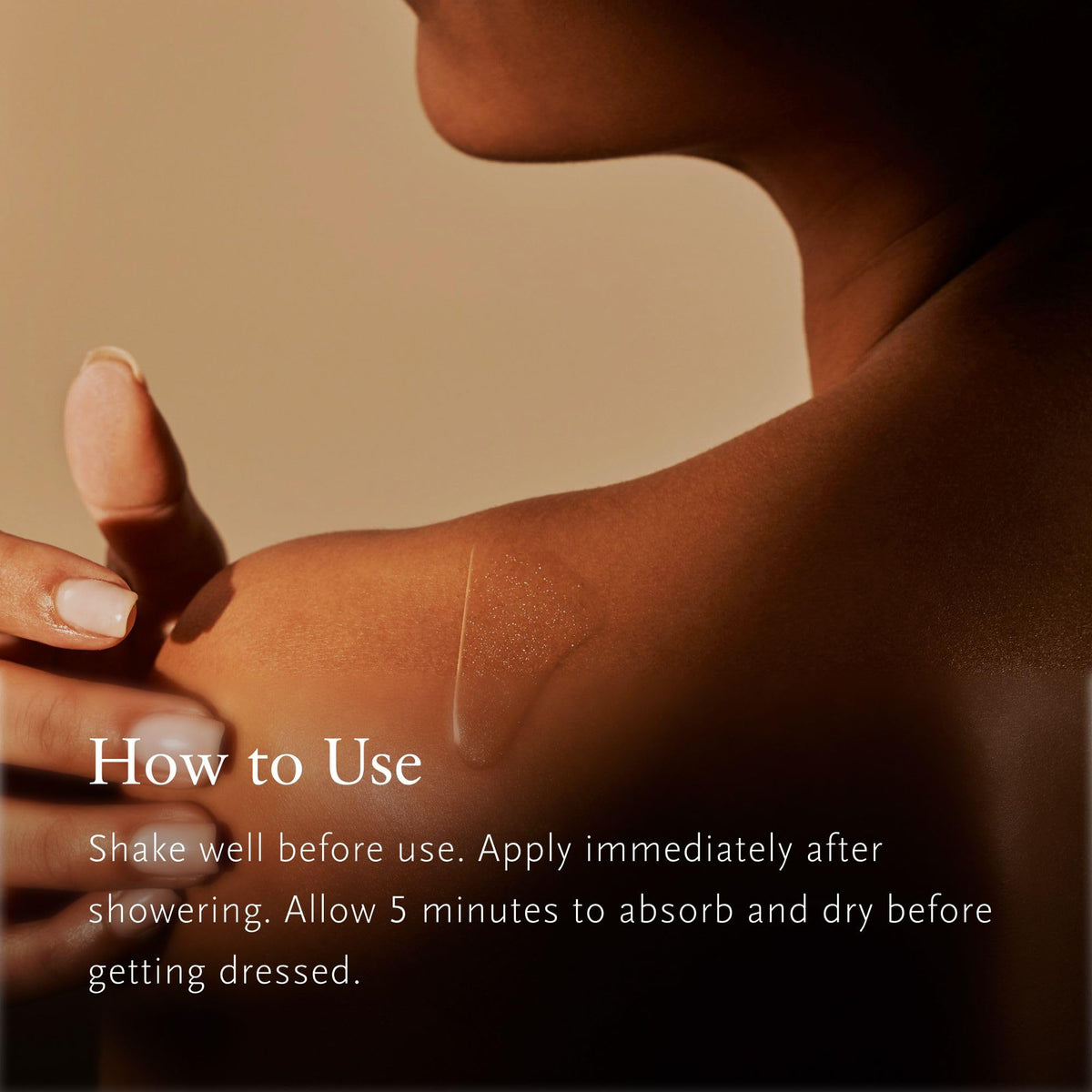 RITUALS oil on collarbone illustrating subtle luminous highlight
