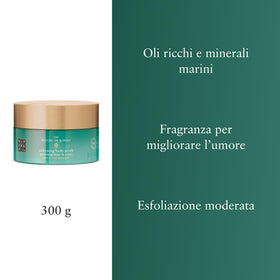 RITUALS scrub being scooped into hand demonstrating easy application and nourishment