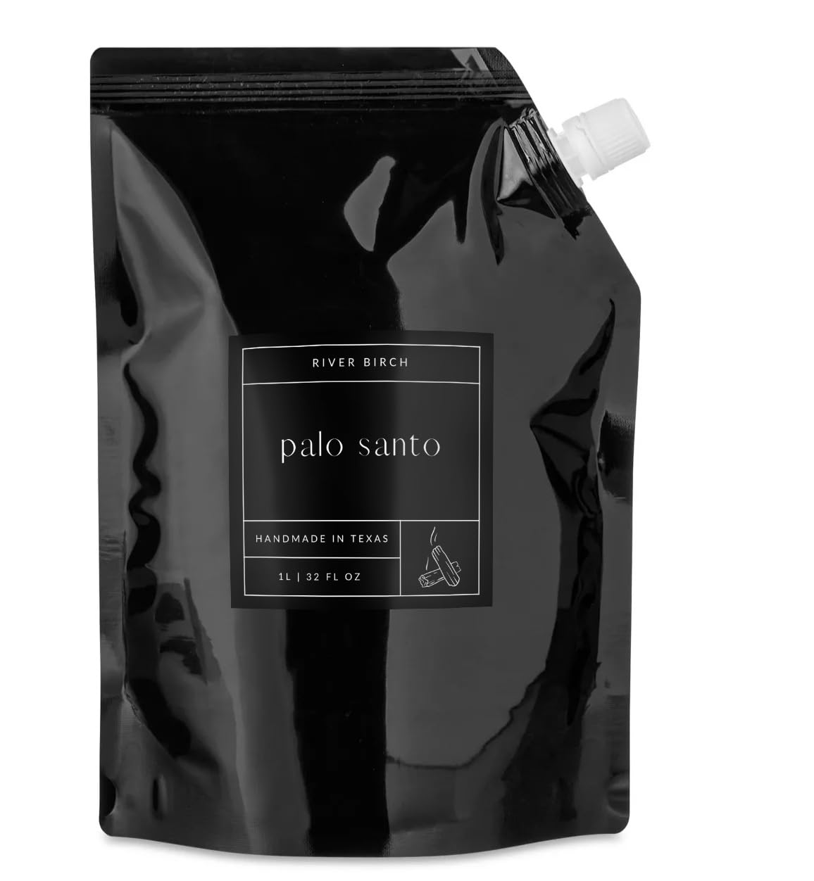River Birch front label showing palo santo scent and 32 fl oz refill benefits