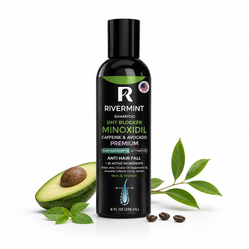Rivermint front packaging showing bottle and label, highlights clean formulation benefits