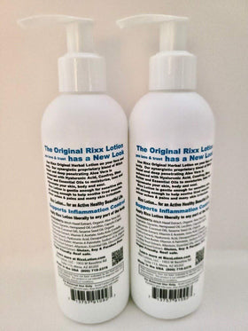 Rixx Lotion applied to hand during use highlighting Rixx moisturization and non-greasy finish