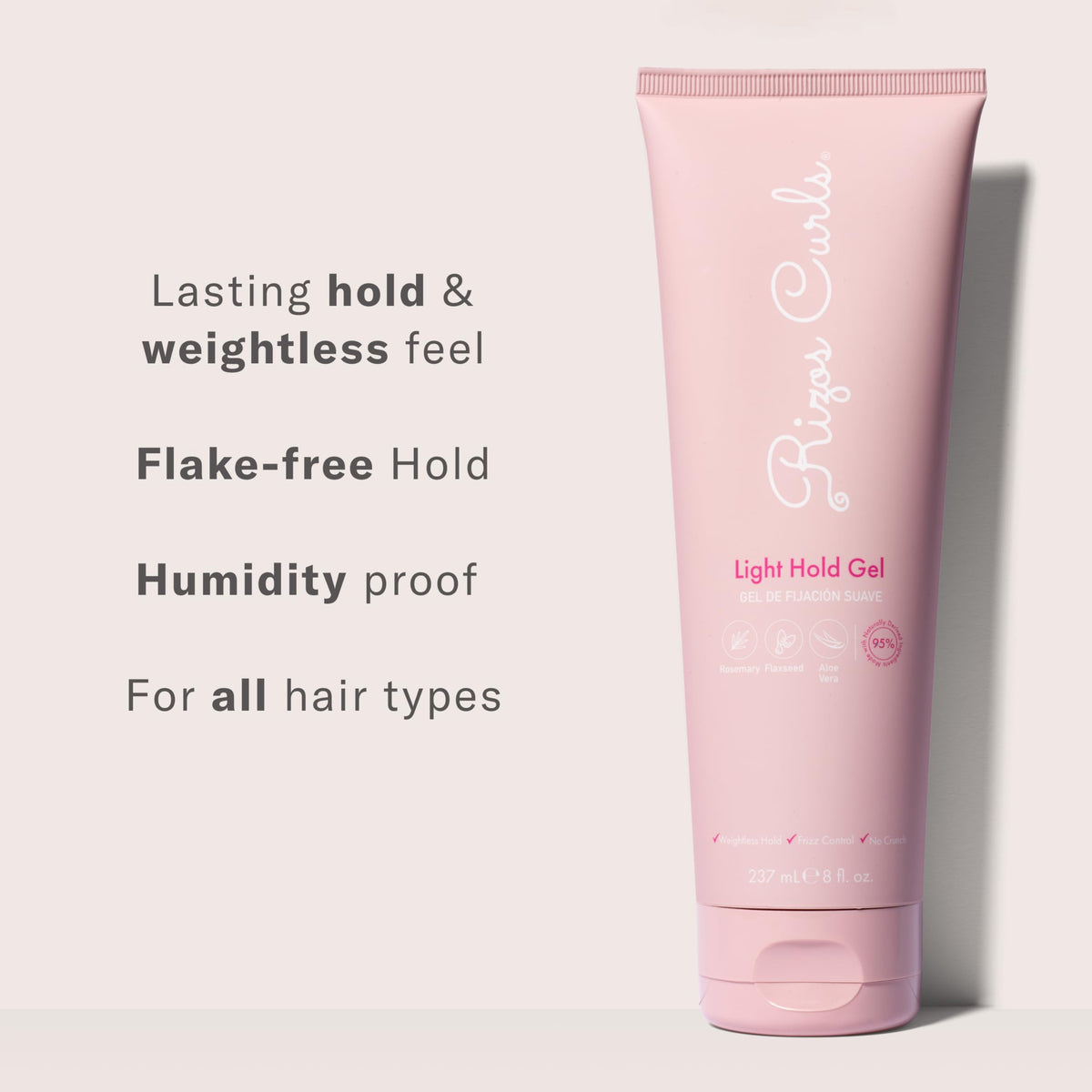 Rizos Curls applied to wet hair showing frizz control and definition