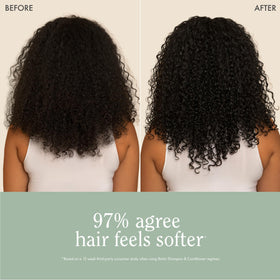 Rizos Curls before and after detangling reduces breakage visibly