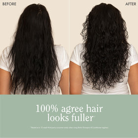 Rizos Curls conditioner bottle in hand showing actual size