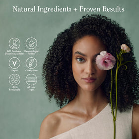 Rizos Curls cruelty-free and vegan badge highlighting ethical formula