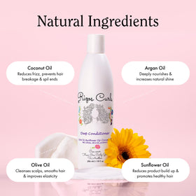 Rizos Curls curl cream being squeezed onto palm for smooth application benefit