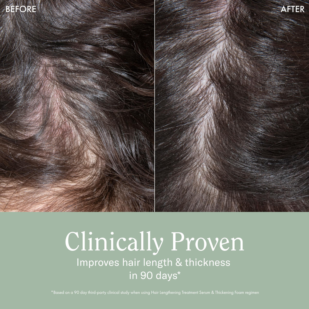Rizos Curls foam applied at roots to demonstrate instant lift
