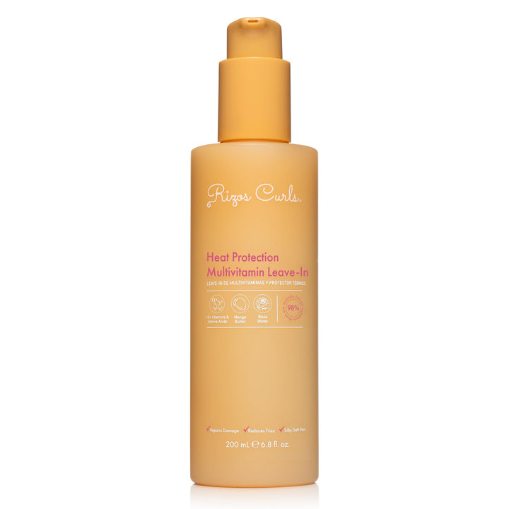 Rizos Curls front bottle shot showing sleek packaging and protective benefits