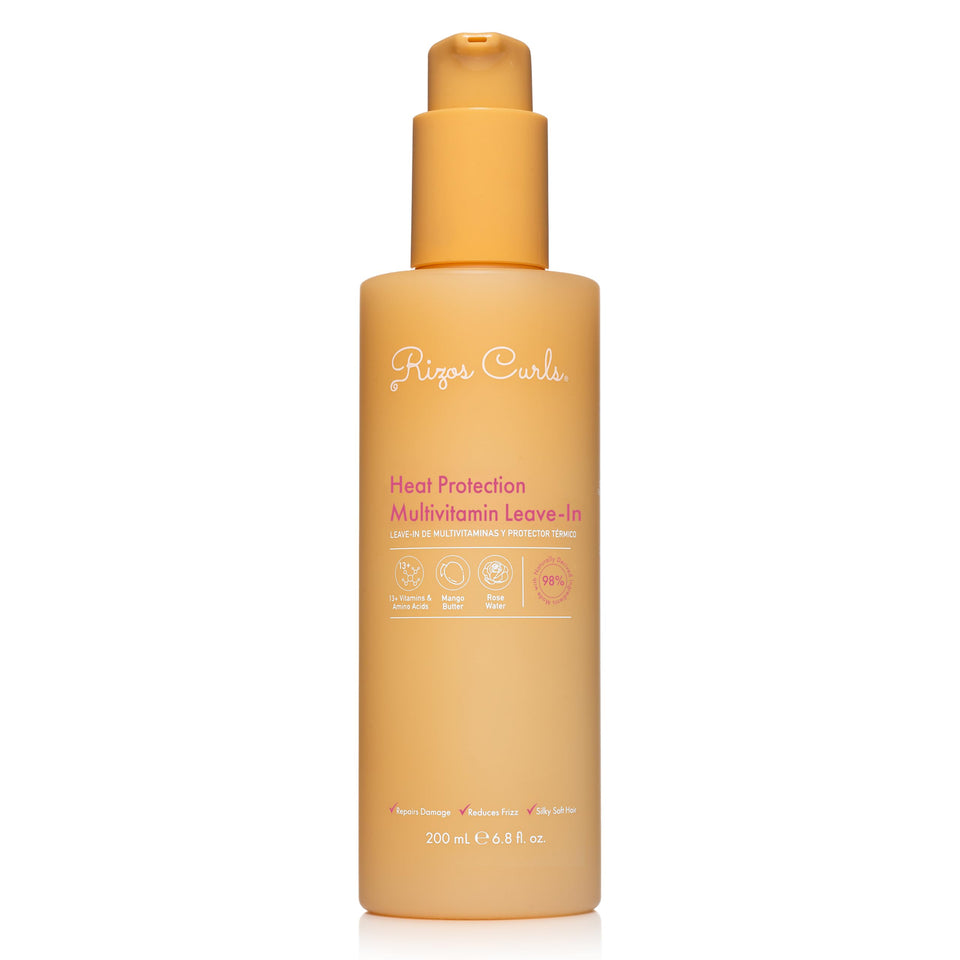 Rizos Curls front bottle shot showing sleek packaging and protective benefits