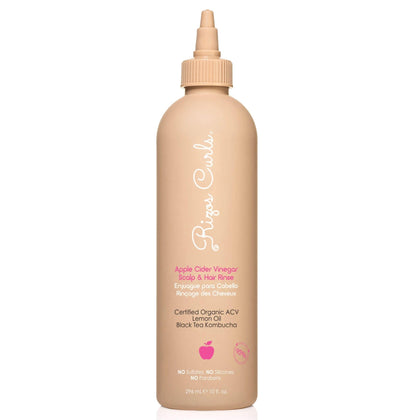 Rizos Curls front packaging showing 10 oz bottle and benefits visibly