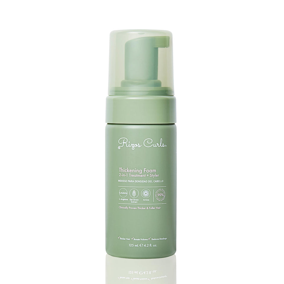 Rizos Curls front packaging showing bottle and brand benefits