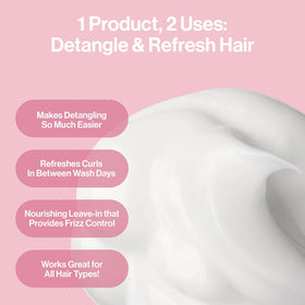 Rizos Curls being sprayed on curls to refresh definition and reduce frizz