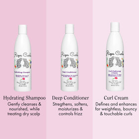 Rizos Curls hydrating shampoo pump close-up highlighting gentle cleanse