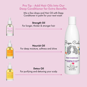 Rizos Curls with sunflower coconut argan ingredient bottles, emphasizes natural oils