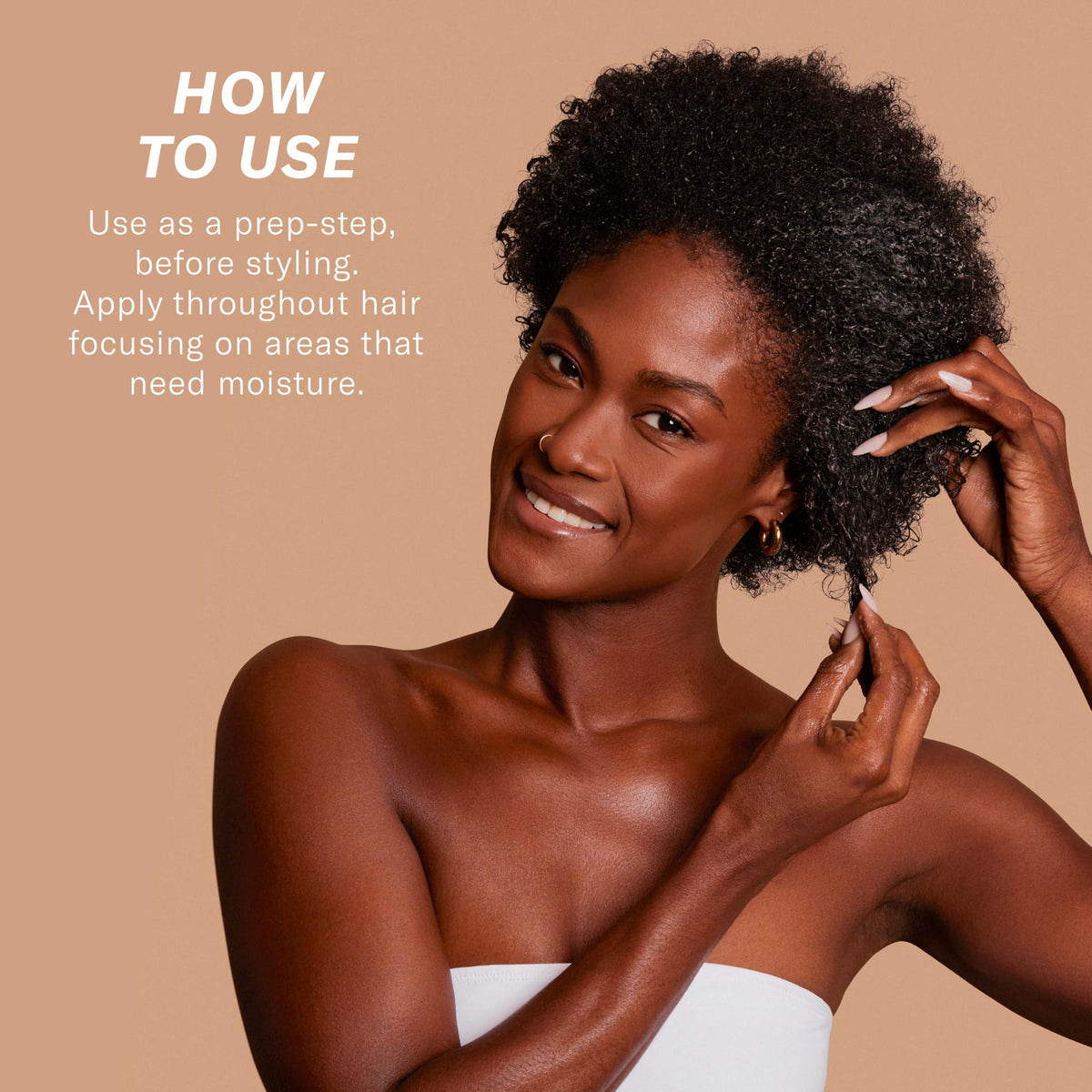 Rizos Curls ingredients arranged to show vitamins and amino acids for strengthening