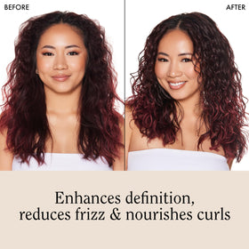 Rizos Curls kit layout flatlay displaying cream, gel, and spray for routine